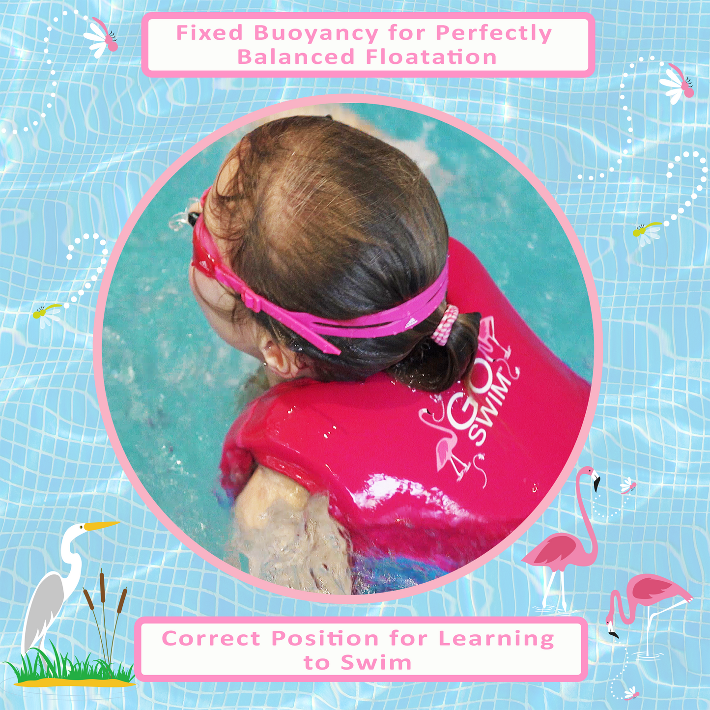 GO Swim™ Vest - Fab Flamingos