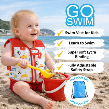 GO Swim™ Kids Swim Vest - Football Mad