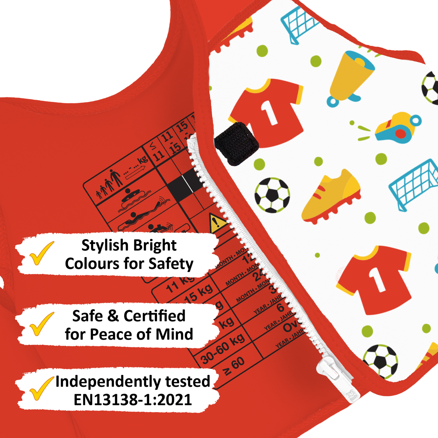 GO Swim™ Kids Swim Vest - Football Mad