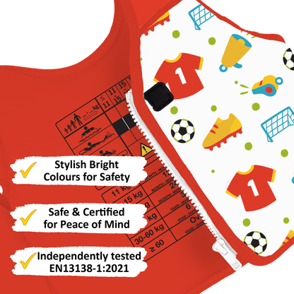 GO Swim™ Kids Swim Vest - Football Mad