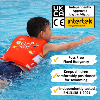 GO Swim™ Kids Swim Vest - Football Mad