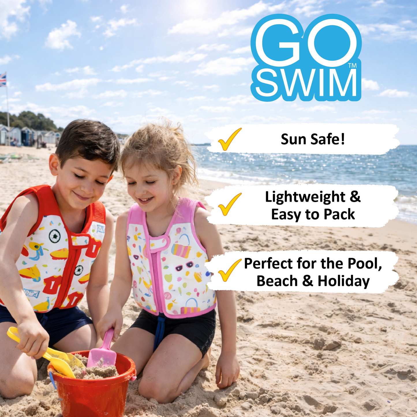 GO Swim™ Kids Swim Vest - Beach Please