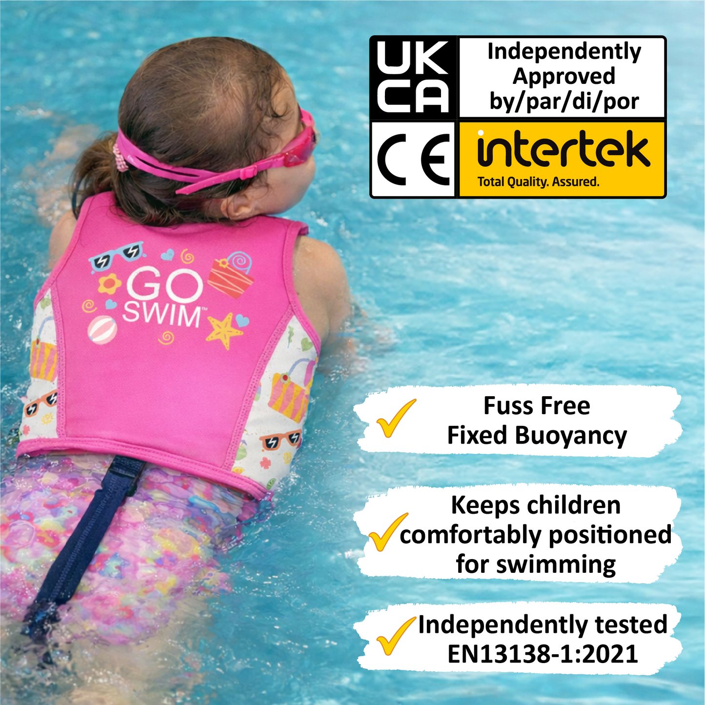 GO Swim™ Kids Swim Vest - Beach Please