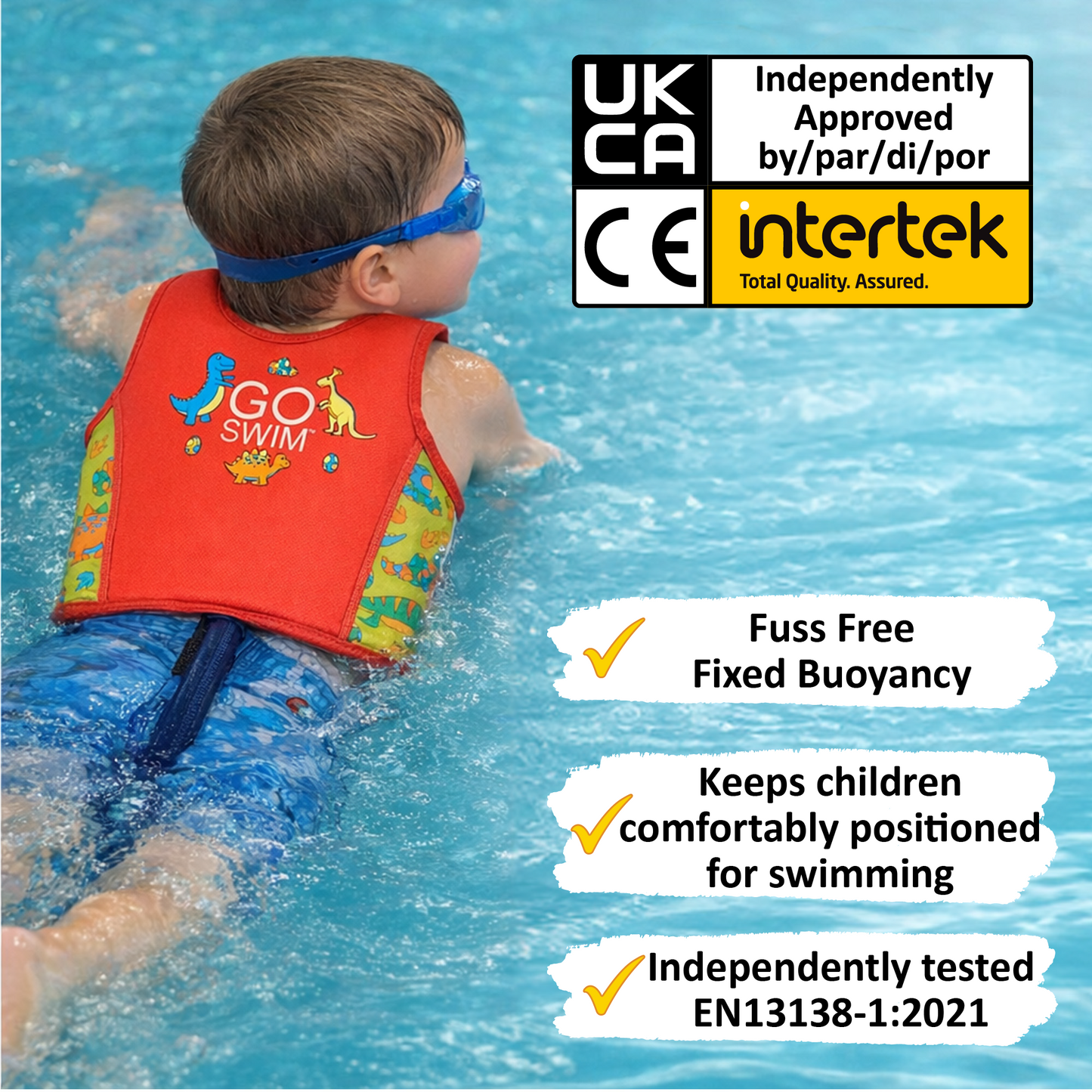 GO Swim™ Kids Swim Vest - Daring Dinos