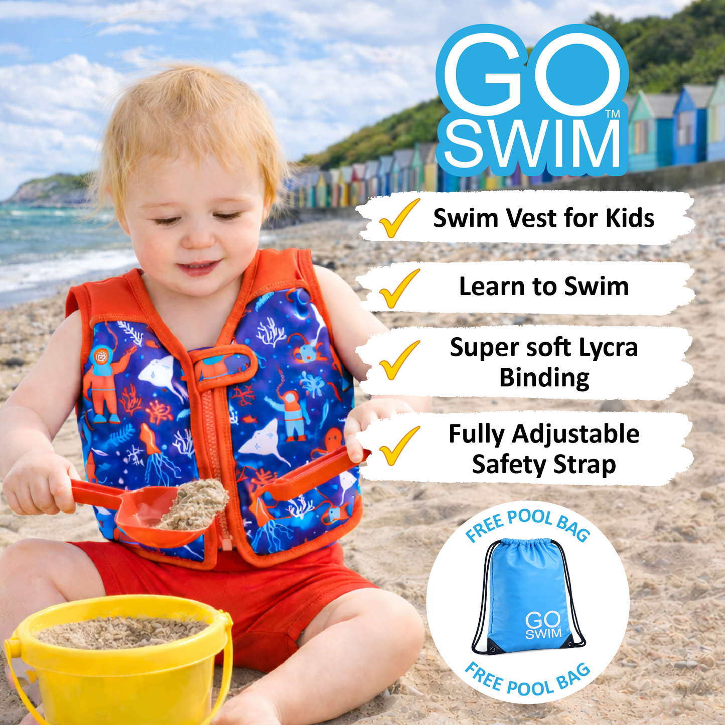 GO Swim™ Kids Swim Vest - Deep Sea Divers